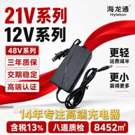 21v锂电池12.6v3a电瓶电动车摩托车充电器含12v平衡车48v电动工具