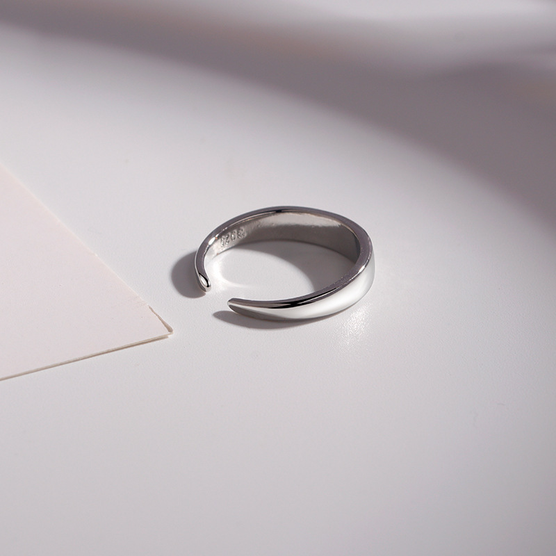 Xinqi Jewelry Herren-Stapelringe, schlicht poliert, minimalistisch, offen mit geometrischem Muster, stapelbarer Zeigefingerring_voghion.com