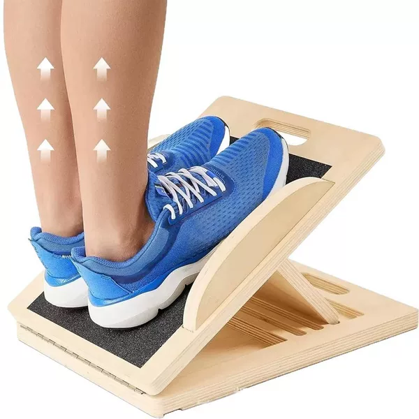Wooden Stretching Board Fitness Inclined Pedal Squat Inclined Board Multi-Position Adjustable Calf Stretching Balance Board Yoga