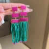 29# silver needle-gold-rose red-green tassel