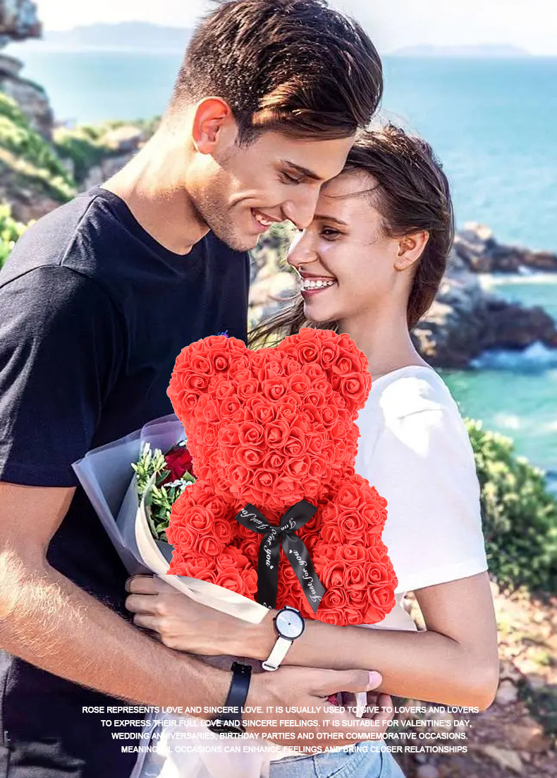 Haus & Garten Konservierte Rosenblüte Weihnachtsgeschenk für Mädchen und Freundinnen Geburtstagsgeschenk Weihnachtsmannbär PE-Schaum-Bouquet_voghion.com