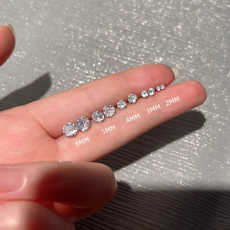 S999銀飾耳釘女2025新款高級感耳骨釘耳環睡覺免摘養耳洞耳飾