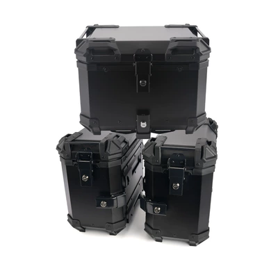 Motorcycle trunk: tail box No. 9 calf - 45l35l-three-boxes-all-black-series