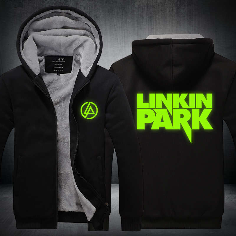 Linkin Park Sweatshirt Jacket Hoodie Zipper Clothing Peripheral Thickeneded Rock Band Metal