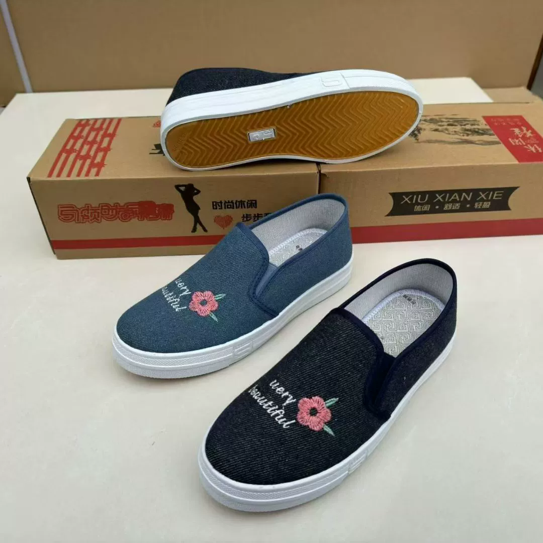 Весенне-осенние женские джинсовые туфли, слипоны на плоской подошве, повседневные и удобные, универсальные, в ретро-стиле с круглым носком и винтажным дизайном.