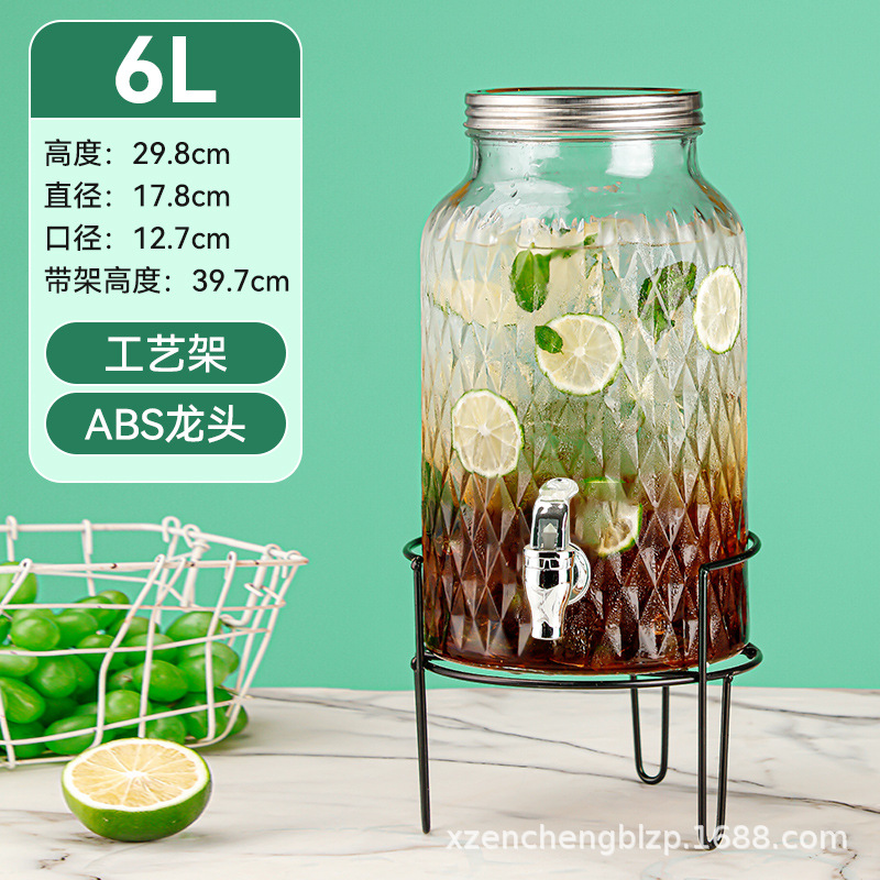 Jarra de vidrio para el hogar de gran capacidad al por mayor, moderna jarra para agua fría, recipiente para bebidas, jarra para jugo con grifo