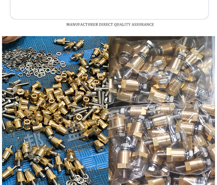 Car Battery Connector External Thread 6/8/Inch through Hole Standard Pile Head Brass Battery Connector Modification Accessories
