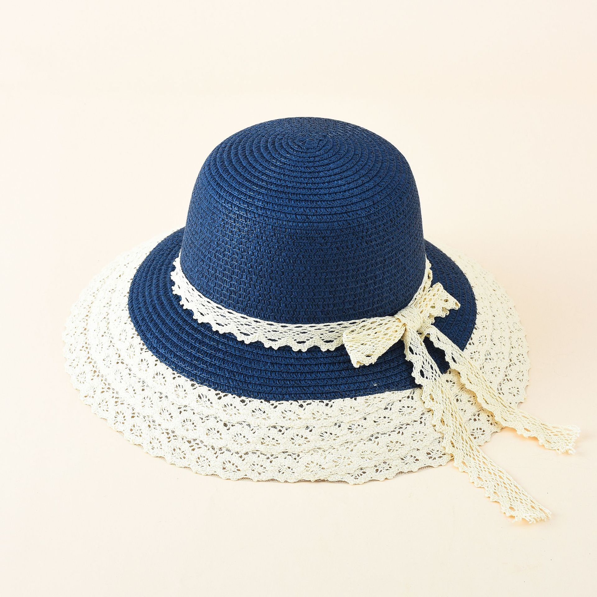 2021 verano nuevo estilo pastoral color de paja a juego moda arco ala ancha protección solar sombrero de paja