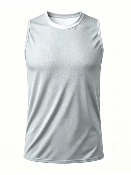 Cross-border men's sleeveless solid color sports vest, quick-drying breathable sleeveless fitness vest