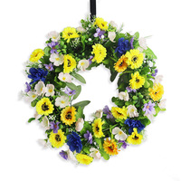 Bán nóng xuyên biên giới mùa xuân Vòng hoa trang trí mùa xuân mô phỏng Vòng Hoa nhân tạo treo cửa bán buôn nhà sản xuất Vòng hoa Amazon