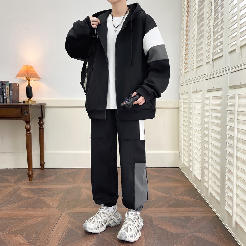 Trajes deportivos casuales juveniles primavera y otoño nuevos chaquetas encapuchadas de estilo masculino con ropa guapo