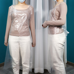 Disposable apron, individually packaged, lengthened and thickened, transparent PE apron, waterproof and oil-repellent catering apron for barbecue shop