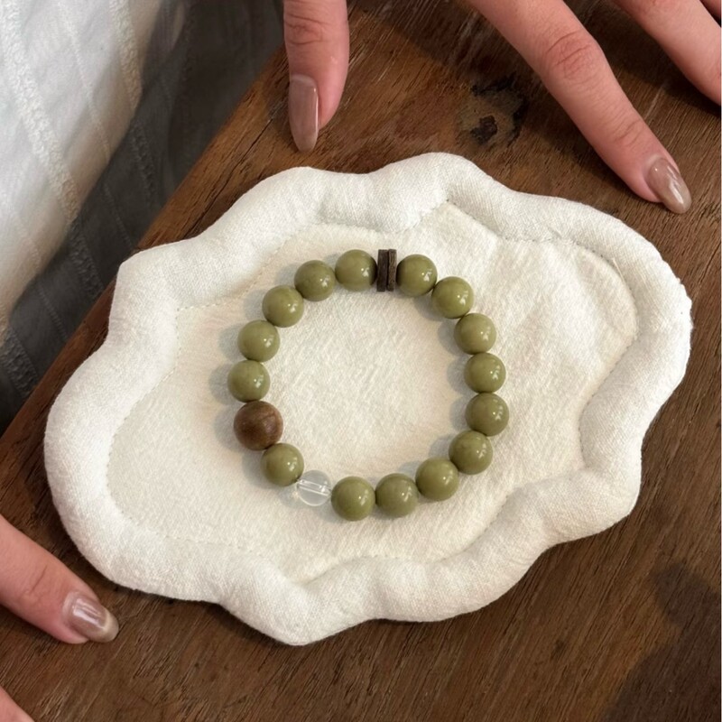 Lucky Persimmon | Natural Matcha Olive-Colored Alxa Garimanantan Agarwood New Chinese-Style Summer Fresh Women's Bracelet Lucky Persimmon | Natural Matcha Olive-Colored Alxa Garimanantan Agarwood New Chinese-Style Summer Fresh Women's Bracelet