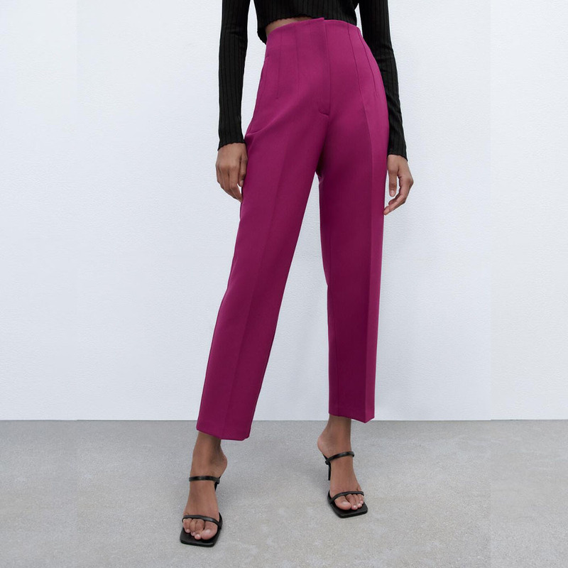 1608532BMURHMZA early spring new women's slim slimming high waist casual pants 01608532673