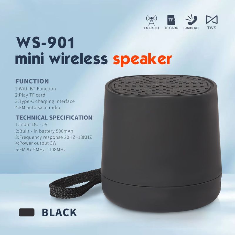 Cross-Border Mini Cute Outdoor Lightweight Bluetooth Speaker Portable Card Rechargeable Wireless Audio Gift Customization