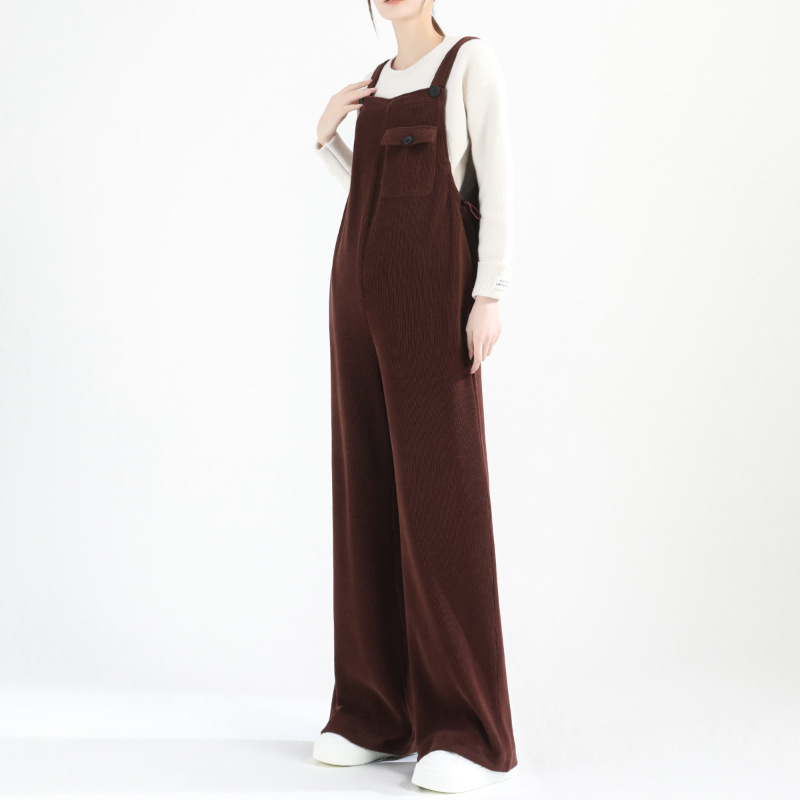 Pregnant Women's Strip Pants Autumn 2024 New plus size Small Loose Slimming Casual Straight Leg Wide Leg Pants