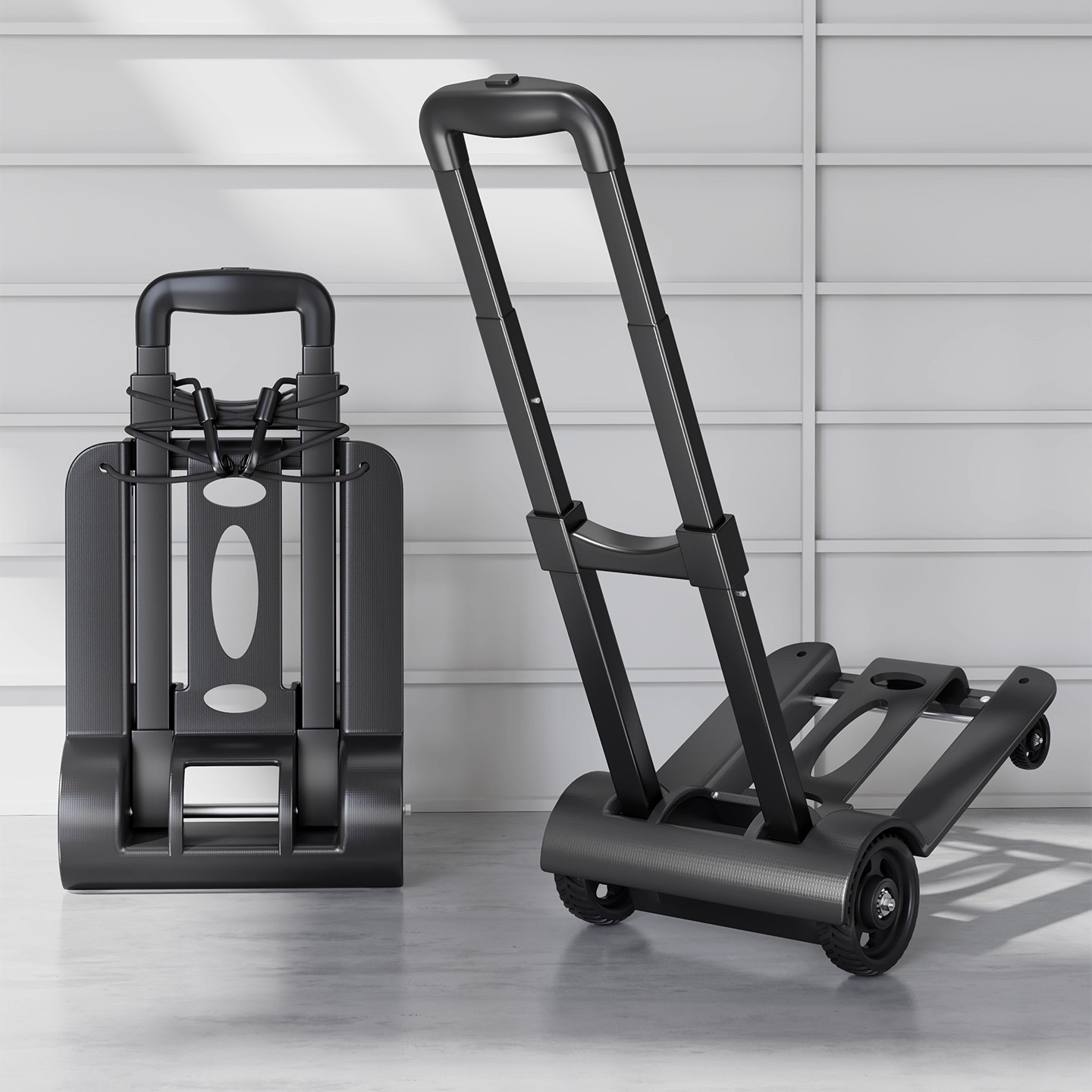 Carrito Plegable de Equipaje de Plástico y Hierro Portátil y Móvil para el Hogar