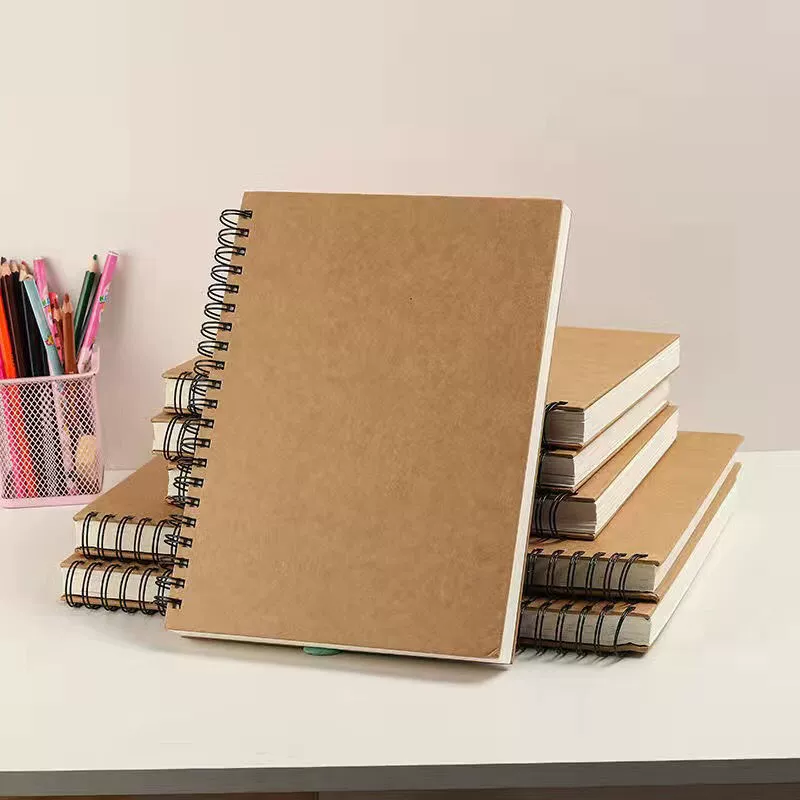 Spot coil notebook creative retro kraft paper notebook wholesale simple blank graffiti note diary sketchbook