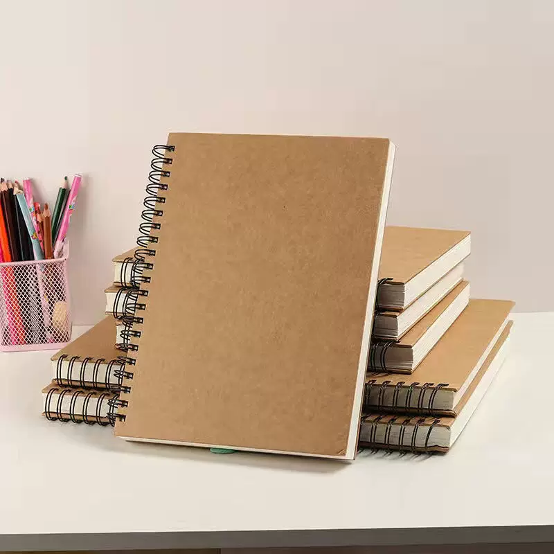 Spot coil notebook creative retro kraft paper notebook wholesale simple blank graffiti note diary sketchbook
