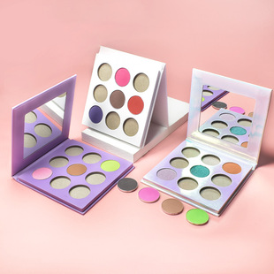Cross-border DIY eyeshadow plate optional color eyeshadow plate round hole porous multi-color empty plate neutral logo-free eyeshadow wholesale