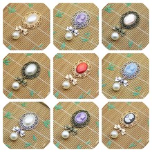 复古KC金古银蝴蝶结镂空水晶花手工花盘diy发饰服饰手缝饰品配件