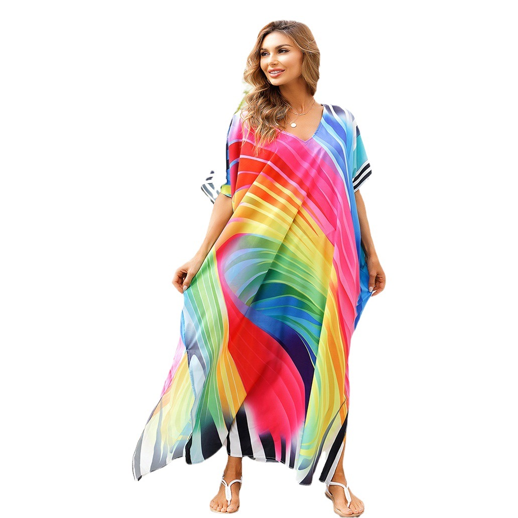 Blusa de playa transfronteriza Amazonas mundo submarino posicionamiento impresión traje vacaciones bikini protección solar camisa 5D32