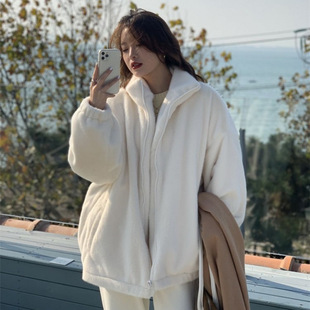 European and American Cross-Border Faux Mink Fur Coat for Women 2025 New Autumn and Winter Loose Furry Stand-Up Collar Golden Mink Fur