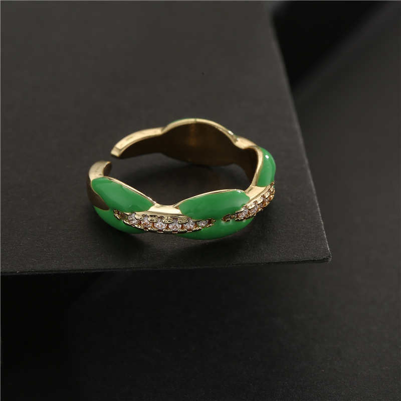 Nihaojewelry Wholesale Jewelry New Copper Inlaid Zircon Electroplating Opening Ring display picture 10