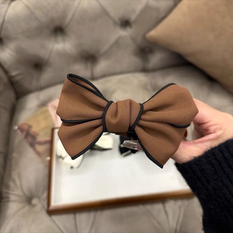 エレガントな大きなリボンサメクリップ女性用ローポニーテールグリッパー後頭部ハーフタイヘアアクセサリーヘアピンヘッドクリップ|undefined