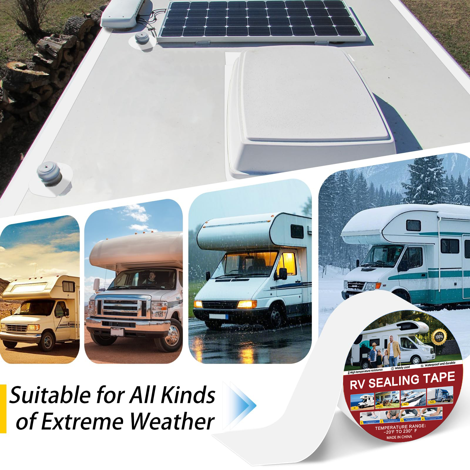 Cinta de autocaravana RV adhesive techo de camión sellado ventana para reparación de fugas película de fluorocarbono cinta de reparación impermeable