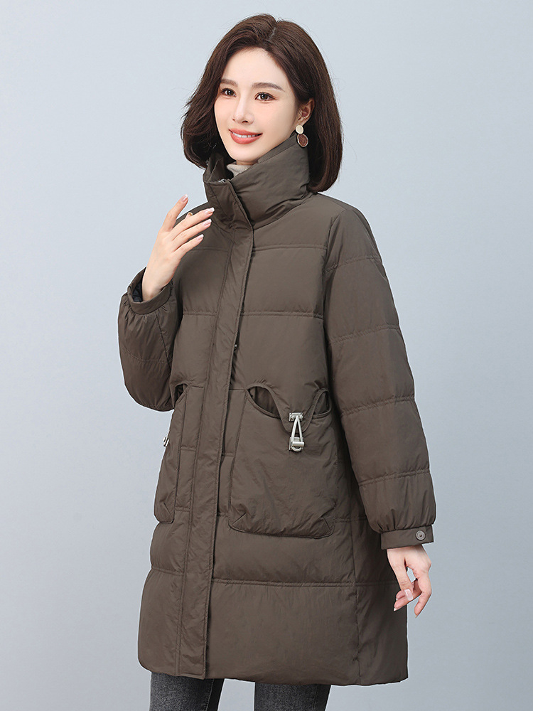 Plus Size Loose Casual Mid-Length down Jacket, Cold-Proof, Warm, Slimming Look, Casual, Versatile, Light, Fashionable and Versatile