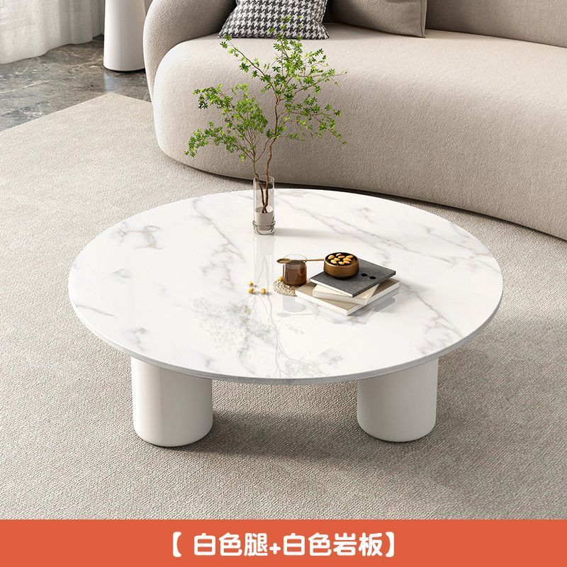 Residencia moderna y simple sala de estar doméstica lujosa ligera redonda de vidrio de roca italiana pequeña casa mesa de té de varios grupos