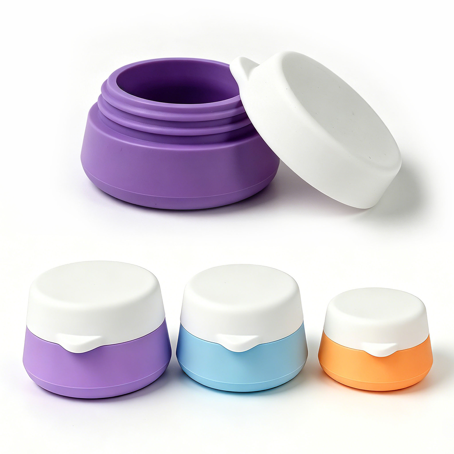 Cross-border new product 50ml silicone face cream box, facial mask lotion box, portable cosmetic cream box with lid