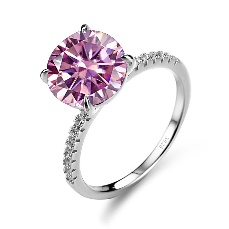 Transfronterizo s925 anillo de plata esterlina de 5 quilates anillo de piedra de mosaico lujoso europeo y americano huevo de paloma D anillo de diamantes de mosaico