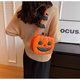 Halloween Funny Pumpkin Bag 2023 New Fashion Contrast Color Creative Stitching Trendy Shoulder Women's Bag Cartoon Crossbody Bag