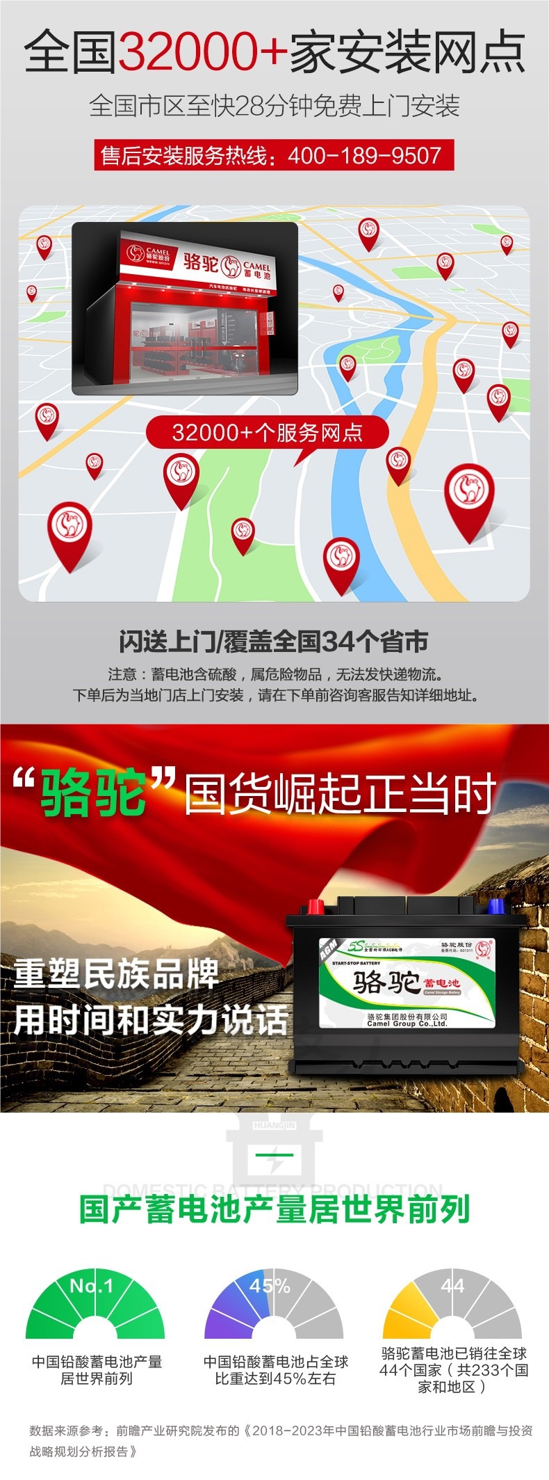 Camel Battery Is Suitable for Wuling Hongguang Van, Car, Sedan 12V45Ah Car Battery