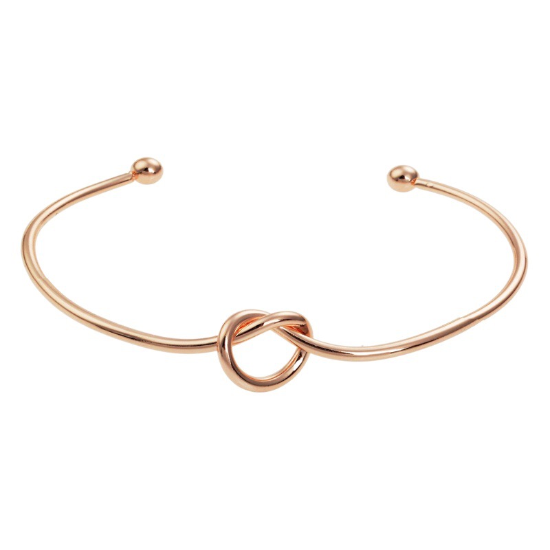 Fábrica popular simple amor anudado pulsera europea y americana metal pulsera abierta DIY todo partido pulsera al por mayor Mujer