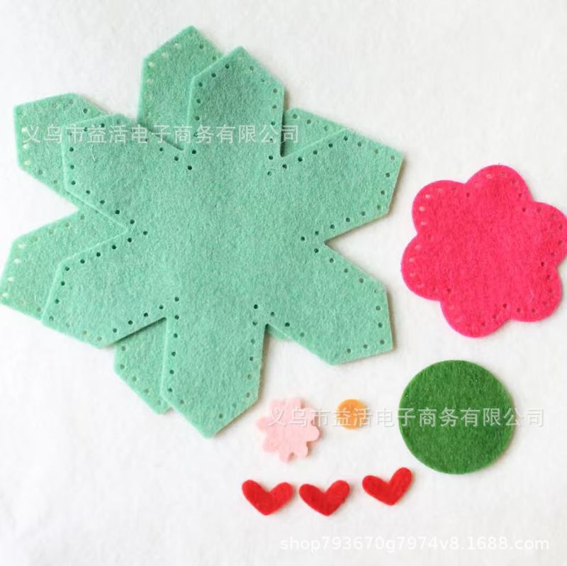 跨境 Embroidered Felt Christmas 刺绣毛毡圣诞节雪花装饰|undefined