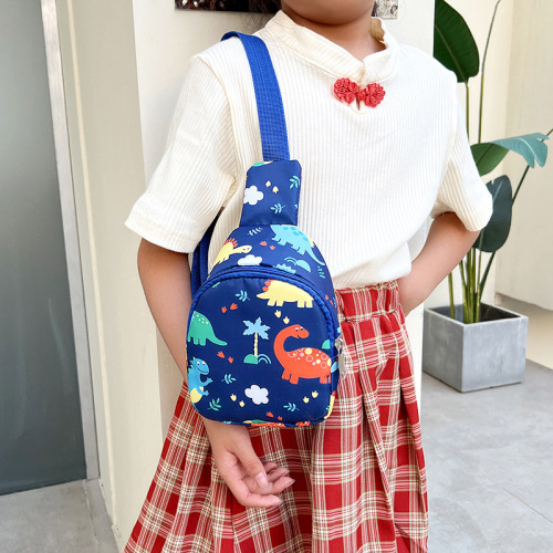 Unisex Children's Crossbody Bag Printed Dinosaur Kids' Chest Bag Fashionable Lightweight Versatile Trendy Outdoor Travel Children's Small Backpack
