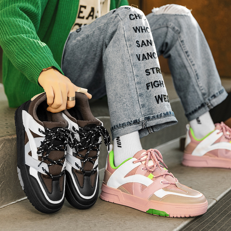 Baskets skate cuir low top tendances décontractées pour couples_voghion.com