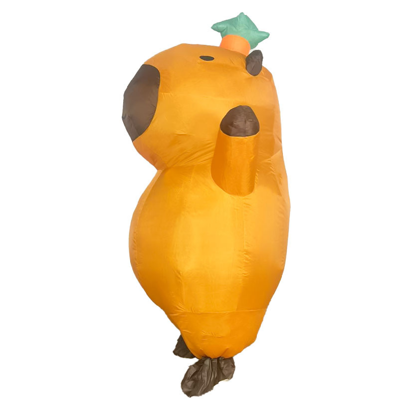 Nuevos cos transfronterizos juegan ropa inflable de gato negro lindo perro amarillo muñeca inflable creativa divertida ropa inflable de dibujos animados