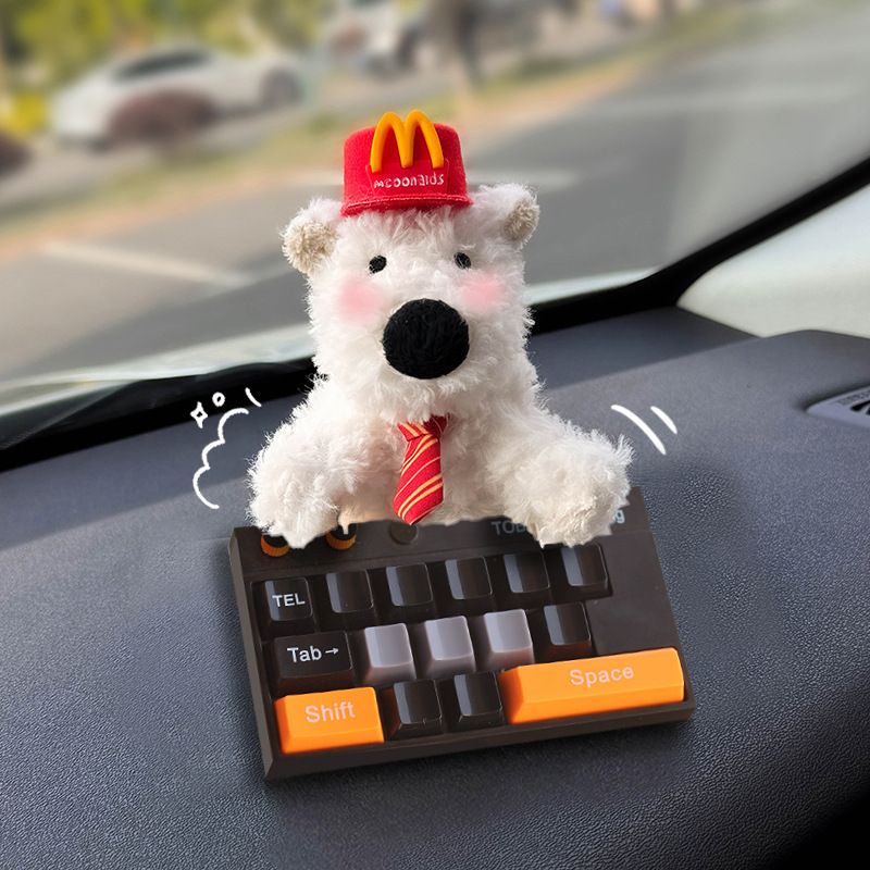 Tarjeta de estacionamiento temporal del automóvil lindo West Highland Puppy Keyboard Teléfono del automóvil Número de matrícula Decoración del automóvil Mover el automóvil