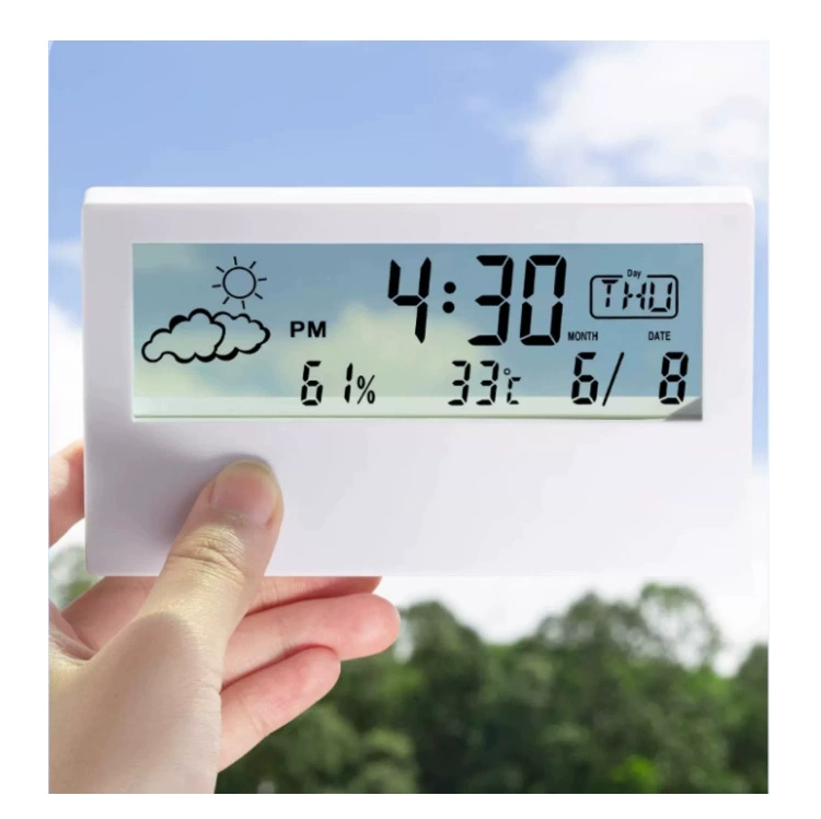 Рекомендуемый трансграничный измеритель температуры и влажности, часы, креативный дисплей погоды, светящийся маленький будильник, прозрачный цифровой будильник