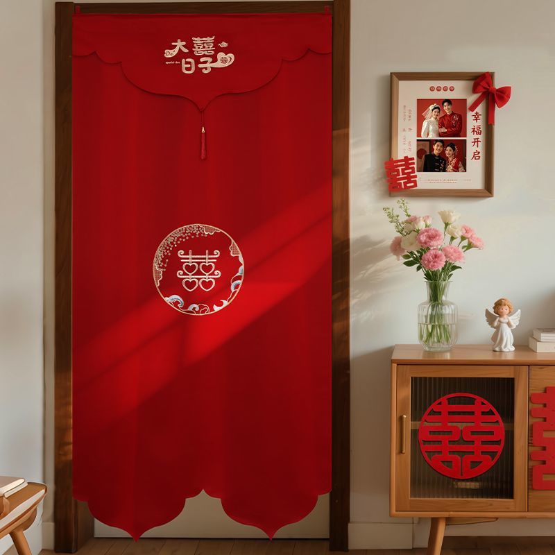 boda bordada cortina larga decoración de la puerta del dormitorio cortina de boda para hombres y mujeres image 2