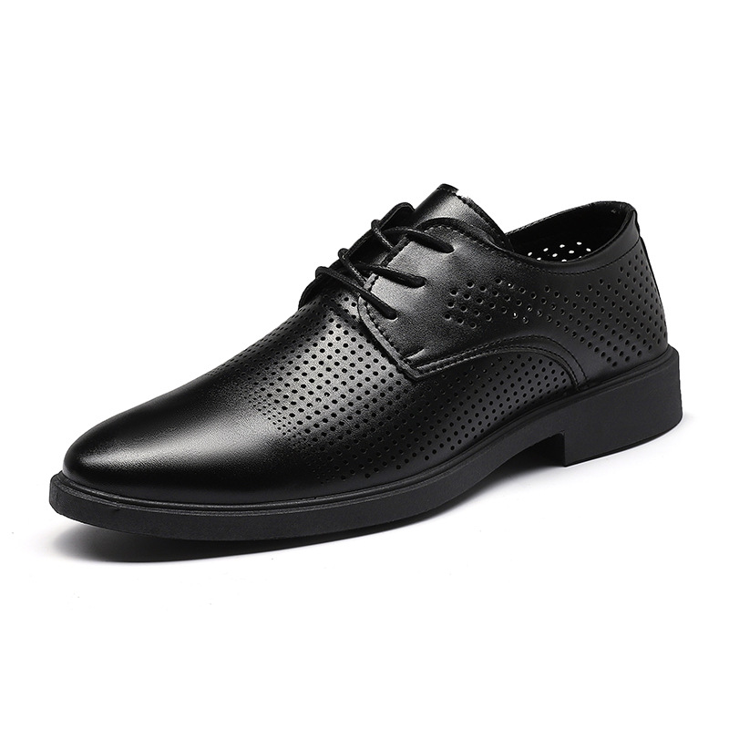 Verano hueco plástico británico casual negocios zapatos formales zapatos de cuero zapatos de hombre aumento interior zapatos individuales al por mayor zapatos casuales trajes image 6