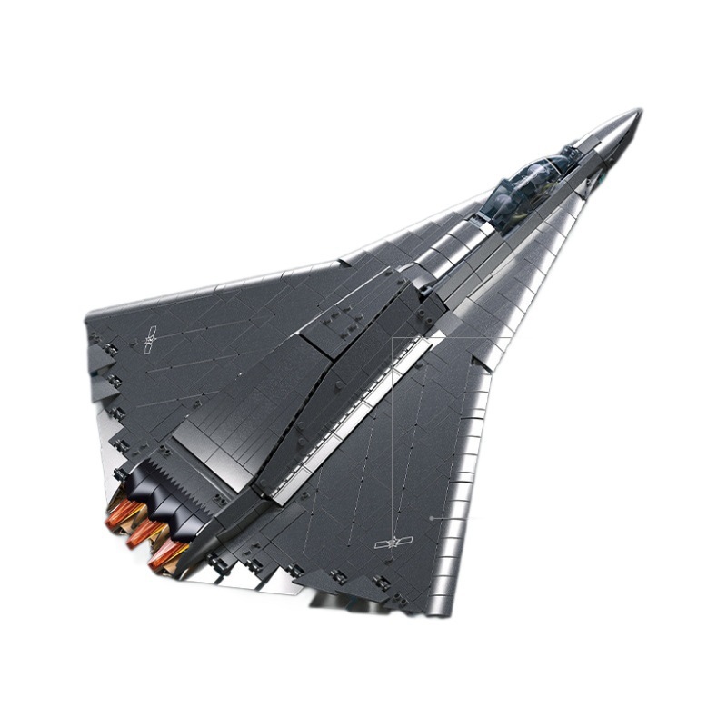 Pequeño Luban B1569 ensamblaje de bloques nuevos aviones sigilosos de sexta generación modelo militar juguetes de tendencia para niños image 6