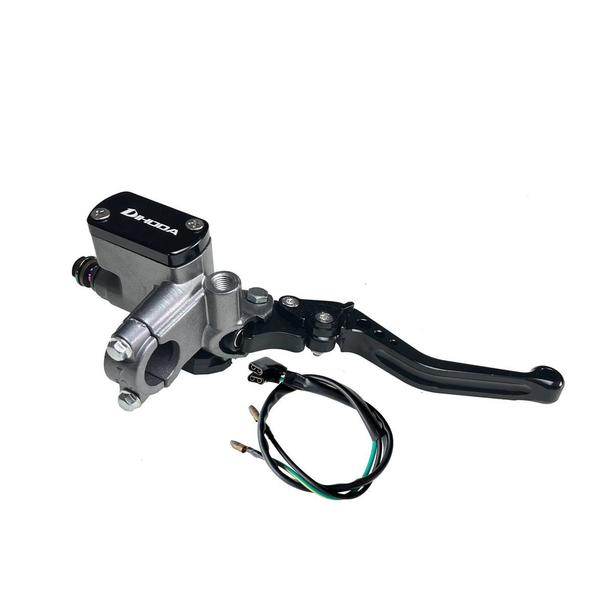 Universal modified hydraulic brake master cylinder for motorcycles and electric bikes with six-speed adjustable handle and power-off switch