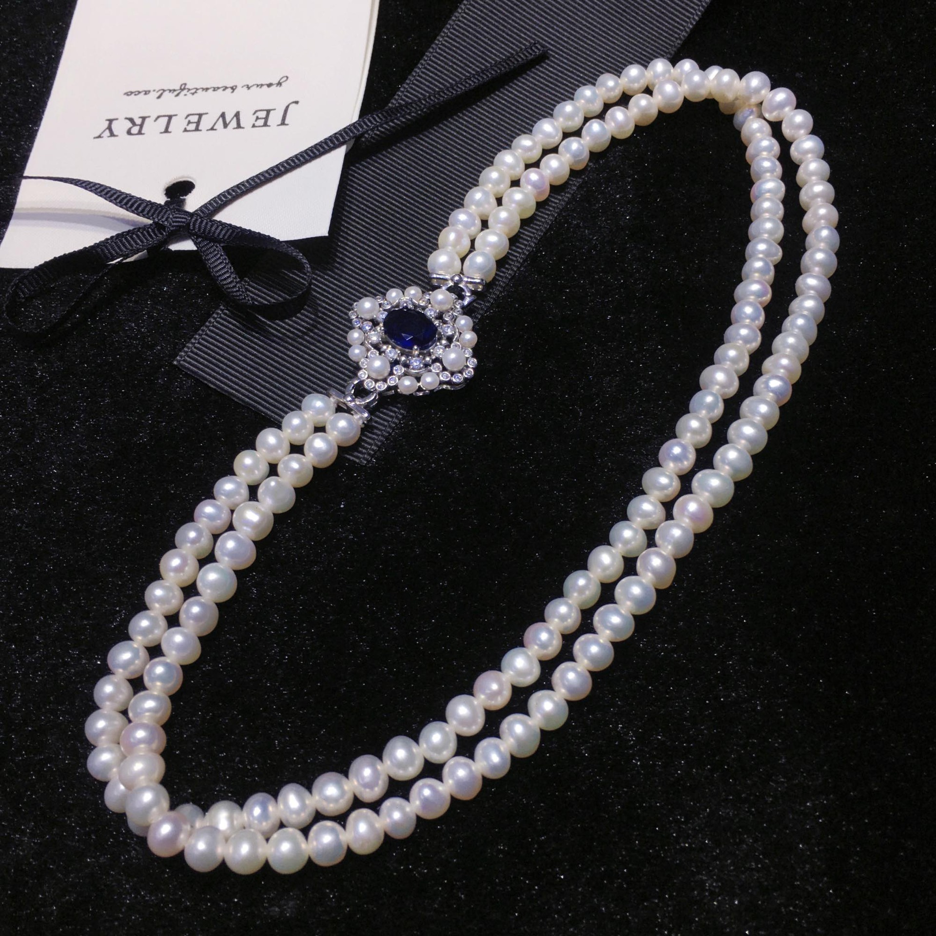 法式中古老钱风tian然淡水珍珠双层项链S925纯银一款多戴锁骨颈链|ms