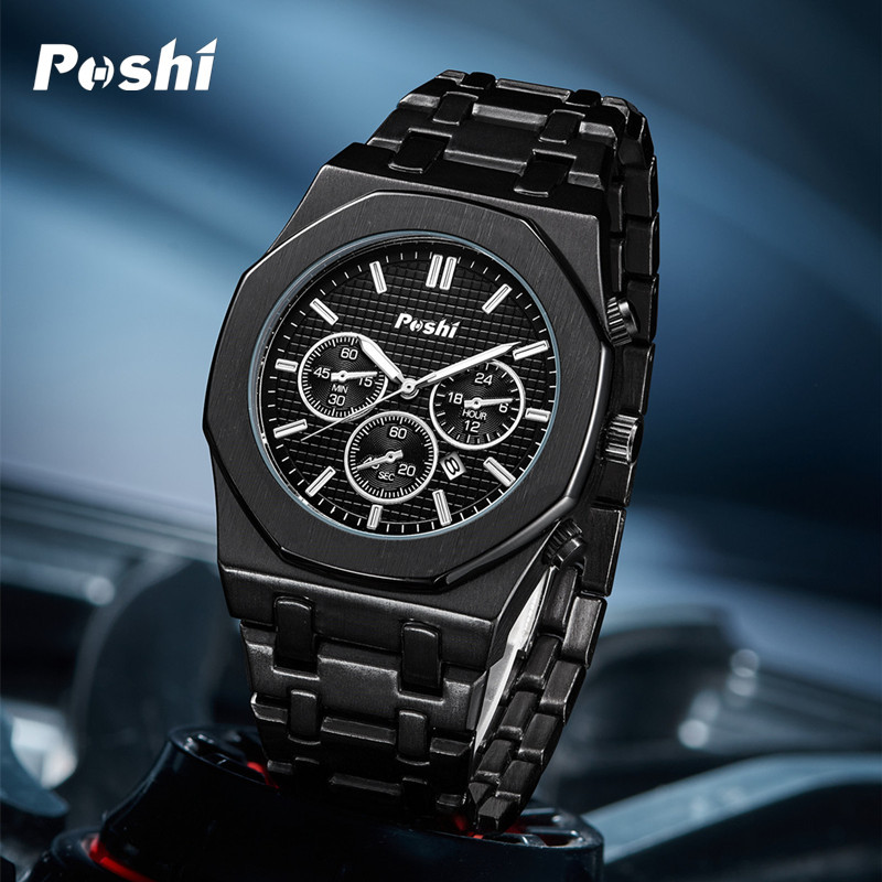 Reloj retro de moda reloj de hombre Calendario de negocios correa de acero reloj de cuarzo impermeable casual reloj de comercio exterior reloj de hombre