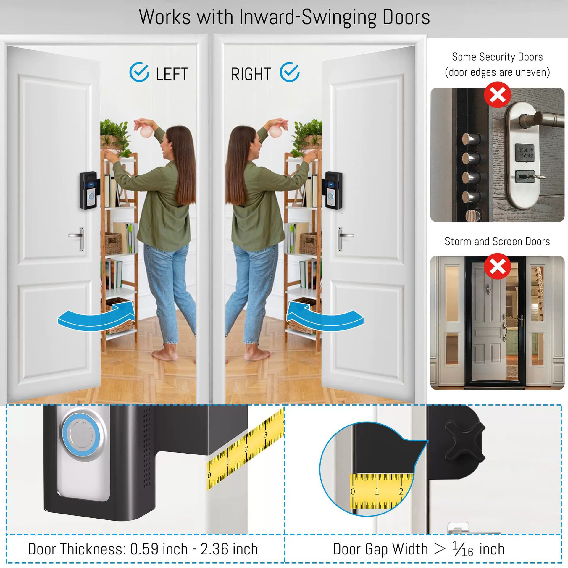 Anti -theft doorbell fixed device without drilling: apartment door use Ring camera bracket